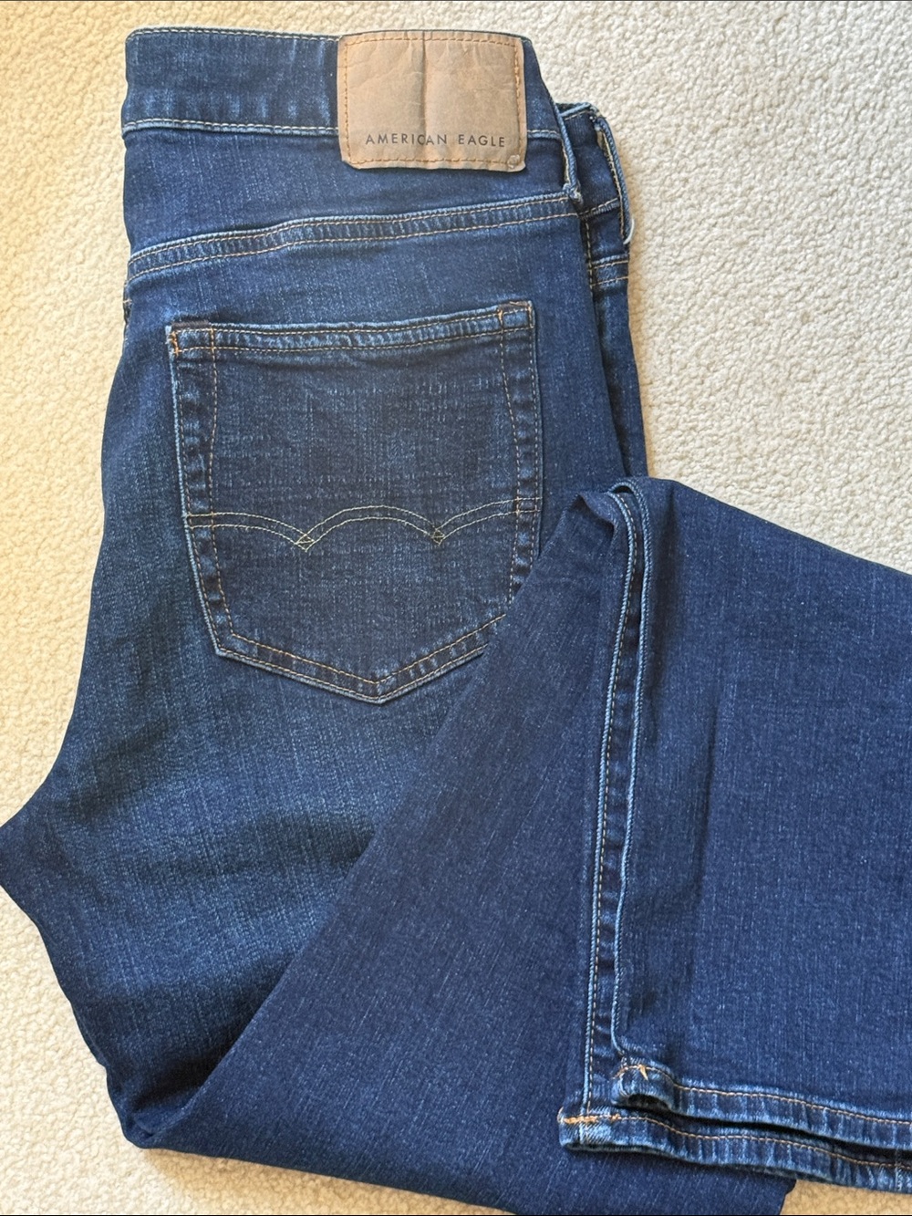 American Eagle Outfitters Men's Straight Jeans in Dark Blue - Picture 9 of 9